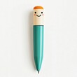 © CleanFrame - Happy teal pen with smiling face design on top perfect for stationery or office supplies