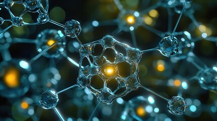 Poster - 3D Representation of Molecular Structure with Glowing Elements