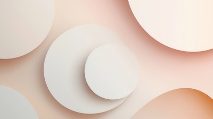 Aufkleber - Soft geometric shapes create a modern minimalist landscape in pastel tones with elegant gradients and subtle shadows for creative use