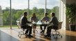 © StockWorld - Meeting Blur: Business Team Collaboration in Modern Office with Green View & Natural Light - Concept for Teamwork, Strategy & Success!