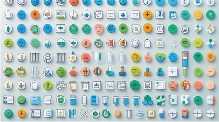 Poster - Diverse medical icons for digital use.