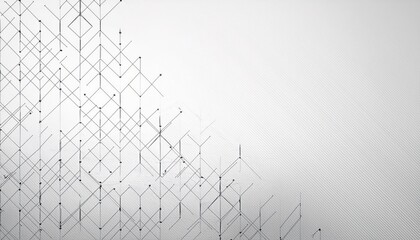 Leinwandbilder - abstract futuristic hexagonal molecular structure with connecting lines and nodes on a white background, ideal for technology, science, and innovation