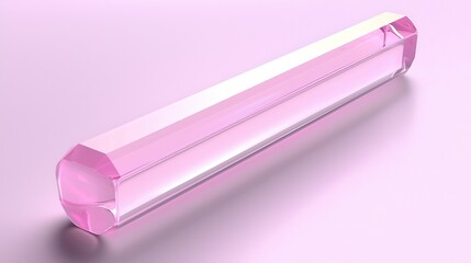 Poster - Elegant Transparent Pink Crystal Stick on Soft Pink Background