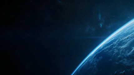 Wall Mural - A blue planet with a starry sky in the background