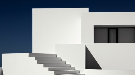 Poster - Elegant minimalism  a modern building showcasing clean lines and the dance of light and shadow