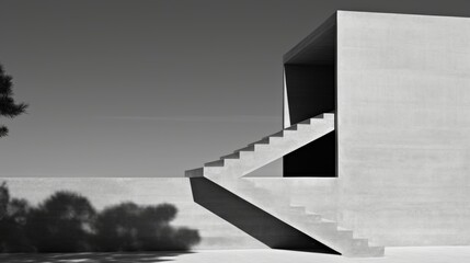 Poster - Elegant modern architecture  a minimalist approach with clean lines and light shadow interplay
