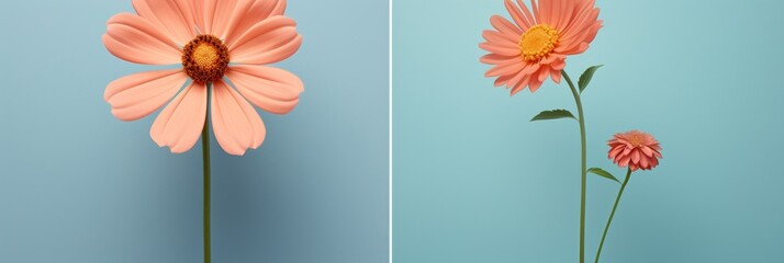 Poster - Elegant minimalism  a single flower on a white background emphasizing intricate details