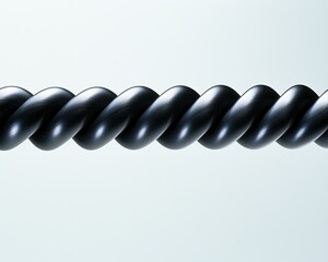 Poster - Black Twisted Rope on Soft Background with Studio Lighting Effects