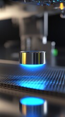 Poster - High-Tech Research Lab Equipment with Blue Light Reflection
