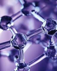 Poster - Abstract Molecular Structure with Glass-Like Appearance and Purple Tone