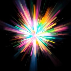 Wall Mural - colorful lines splash abstract isolated on dark