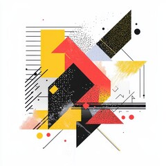 Poster - Abstract Geometric Composition with Bold Colors and Shapes