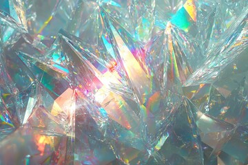 Poster - Shimmering Crystals Reflecting Light in Abstract Geometric Patterns