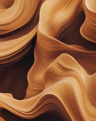 Poster - Abstract Organic Texture with Warm Earth Tones and Flowing Lines