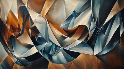 Poster - Abstract Waves of Colorful Curves in Smooth Fluid Movement