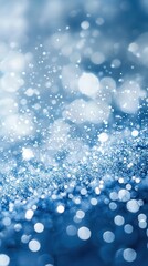 Poster - Soft Shimmering Blue Background with Bokeh and Sparkling Light Effects