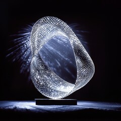 Poster - Abstract Light Sculpture with Geometric Patterns and Bright Illumination