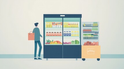 Fototapete - Stylized online grocery order summary on digital screen showcasing modern design and user-friendly interface for efficient shopping