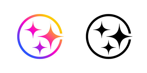 Fototapete - ai icon for artificial intelligence app or assistant chat button, vector sign. ai assistant or chatb
