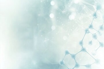 Fototapete - Abstract molecular structures in light blue and white create a scientific backdrop for educational content