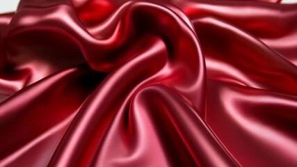 Poster - Smooth red satin fabric arranged elegantly to showcase its luxurious sheen and texture under soft lighting