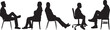 © Curto - vector; silhouette of side view group of men sitting on chair