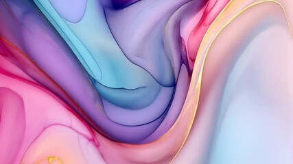 Poster - Vibrant swirls of color blend gracefully in an abstract design depicting motion and fluidity
