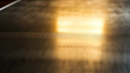 Poster - Reflection of golden light on a polished surface during late afternoon