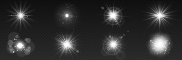 Wall Mural - yellow glowing light explodes on a transparent background. sparkling magical dust particles. bright 