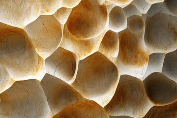 Poster - Abstract textured background with beige and brown organic shapes, resembling a rocky or cavernous surface.