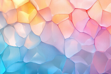 Poster - Abstract pastel-colored mosaic pattern resembling irregular, translucent stones or cells.
