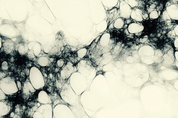 Poster - Abstract fractal art depicting a complex network of dark tendrils forming interconnected organic shapes on a light background.