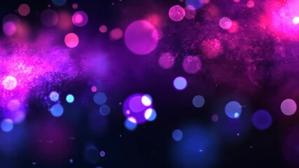 Poster - Colorful abstract background featuring vibrant bokeh effects with purple, pink, and blue hues during a nighttime ambiance