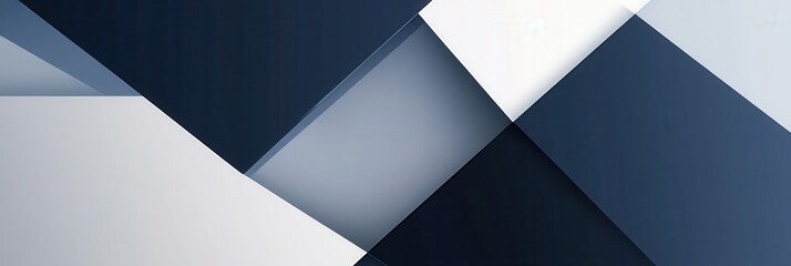 Poster - Structured geometric background with angular shapes in navy blue, gray, and white for modern design projects and presentations