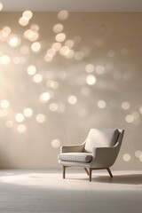 Poster - cozy chair in serene interior with soft lighting creating a warm atmosphere for relaxation