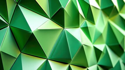 Poster - Intricate surface of green extruded triangles showcasing a striking geometric design, Surface of green extruded triangles