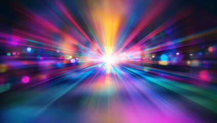 Aufkleber - Abstract background with colorful light rays and lens flare