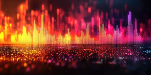 Poster - Colorful soundwave visualization demonstrating dynamic rhythm and frequency in an electronic music setting
