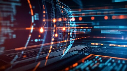 Poster - Exploring intricate digital data visualizations in a futuristic technological environment