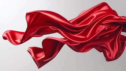 Poster - Silk fabric flowing gracefully in elegant curves against a bright backdrop