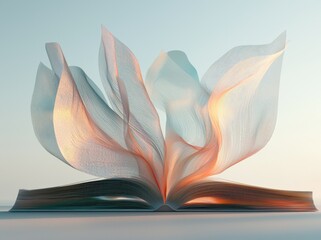 Poster - The concept of an energy flower is depicted in an abstract and futuristic color background