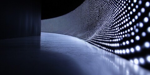 Poster - Dynamic light installation creates mesmerizing patterns in modern gallery space