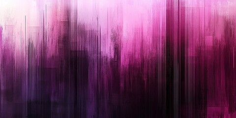 Poster - Abstract art composition with vibrant pink and purple vertical lines creating a dynamic flow in a contemporary style