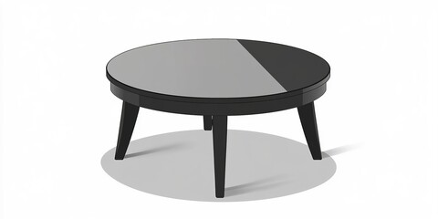 Poster - Modern round coffee table with a sleek black design perfect for contemporary living spaces and cozy gatherings