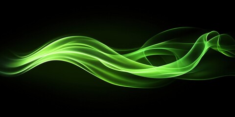 Poster - Elegant green waves flowing in abstract design creating a smooth and soothing aesthetic