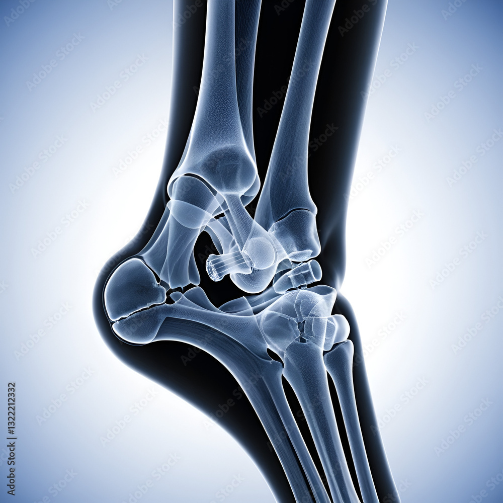 X-ray image of ankle joint showing fracture tibia and fibula bone ...