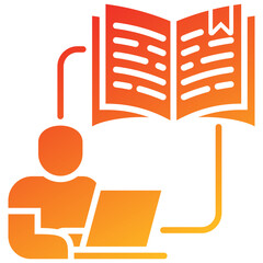 Poster - Virtual Class Glyph Gradient Icon