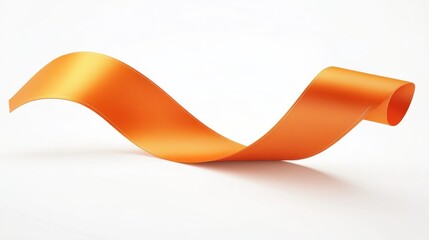 Poster - curved orange arrow on white background