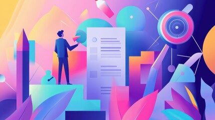 Poster - Strategic business planning abstract concept vector illustration set. Business mission, vision statement, competitive intelligence, goals and philosophy, brand success, loyalty abstract metaphor.