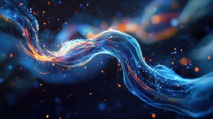 Poster - abstract digital wave on dark background. technology and science concept. 3d rendering